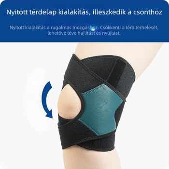 Sport térdvédők patella-övvel, légáteresztő, kompressziós, ütéscsillapító, felnőtteknek (poliszter rost és SBR)