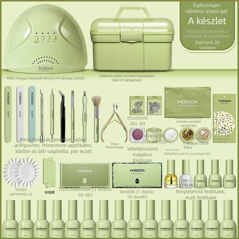 Teljes körömdíszítő készlet – PVC eszközök a reszeléshez és formázáshoz, otthoni fototerápiás lámpa, gél körömlakk 10 ml, Fairy Jia Yi márka