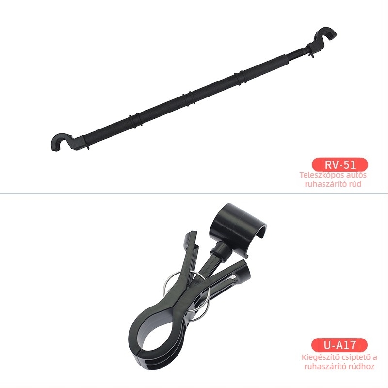 YAC Autó ruhatartó – hátsó üléshez, kihúzható ruhatartó, PVC anyag, modell Car Drying Rack, testreszabott feldolgozás