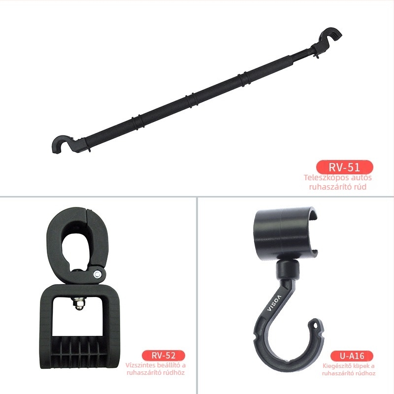 YAC Autó ruhatartó – hátsó üléshez, kihúzható ruhatartó, PVC anyag, modell Car Drying Rack, testreszabott feldolgozás