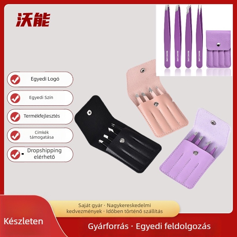 Woneng szemöldökcsipesz – 4 darabos készlet, rozsdamentes acél, kód WN789