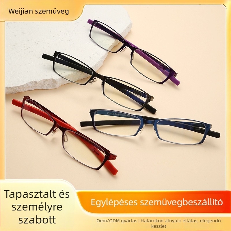 Wei Jian olvasószemüveg, ultraklar lencsék kékfény elleni védelemmel, teljes keret, rozsdamentes acél keret, 2025 tavaszi megjelenés.