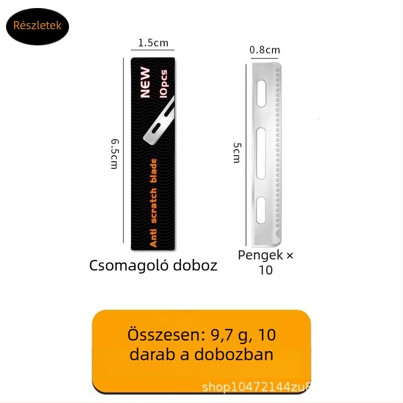 Szemöldökformázó kés acél pengével, márka nélküli, otthoni használatra