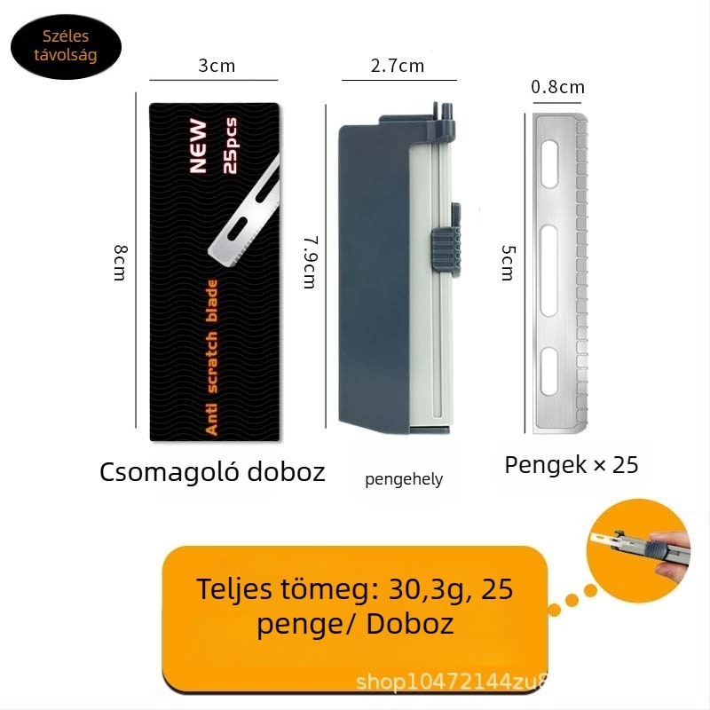 Szemöldökformázó kés acél pengével, márka nélküli, otthoni használatra