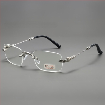 Fém keret nélküli olvasószemüveg fotokromos és anti-kék fény lencsékkel, ultrakönnyű