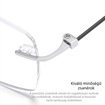 Időseknek szóló keret nélküli olvasószemüveg, kényelmes közelre látás, kékfény elleni védelem, HD élesség