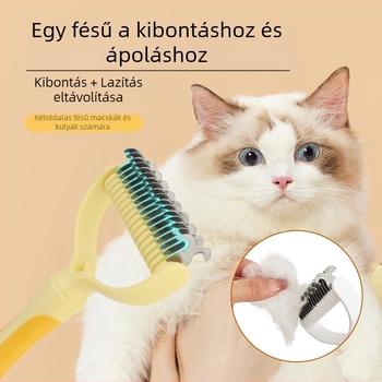 Macska- és kutya szőrtisztító fésű – finom fogú fésű, oldja a csomókat