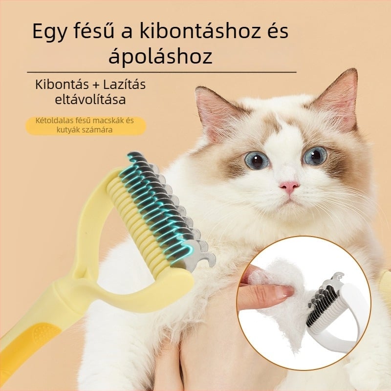 Macska- és kutya szőrtisztító fésű – finom fogú fésű, oldja a csomókat
