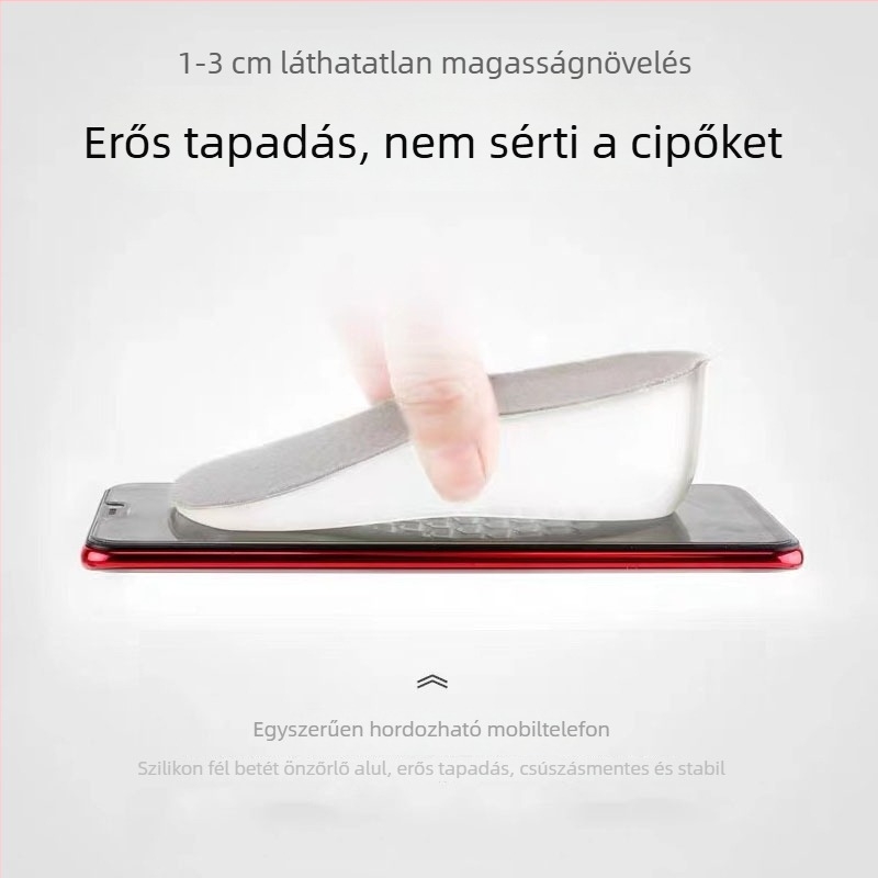 GEL talpbetét cipőkhöz, hátsó félmagasság növelő pár, ütéscsillapítás, uniszex felnőtteknek, sportcipőkhöz, bőr-, casual- és textilecipőkhöz