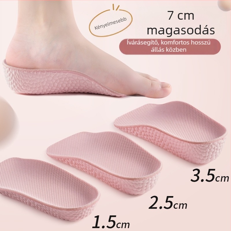 Magasságnövelő talpbetét íves támogatással, nedvességelvezető teljes talpbetét, zokni-stílus nőknek