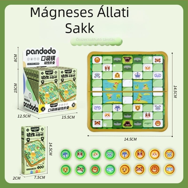 Mágneses asztali társasjáték gyermekeknek több játékvariánssal — kétfős és többszereplős mód; fejleszti a logikus gondolkodást és a kéz-szem koordinációt; Anyag: műanyag; Korosztály: 7–14