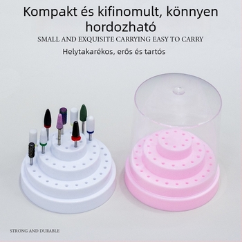 Manikűr csiszolófej tároló és bemutató doboz, 48 lyukú, asztali rendező, 0,08 kg, márka A makeup is beautiful