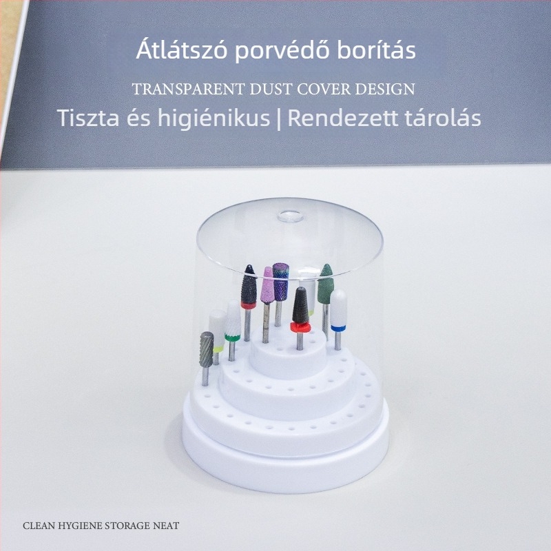 Manikűr csiszolófej tároló és bemutató doboz, 48 lyukú, asztali rendező, 0,08 kg, márka A makeup is beautiful