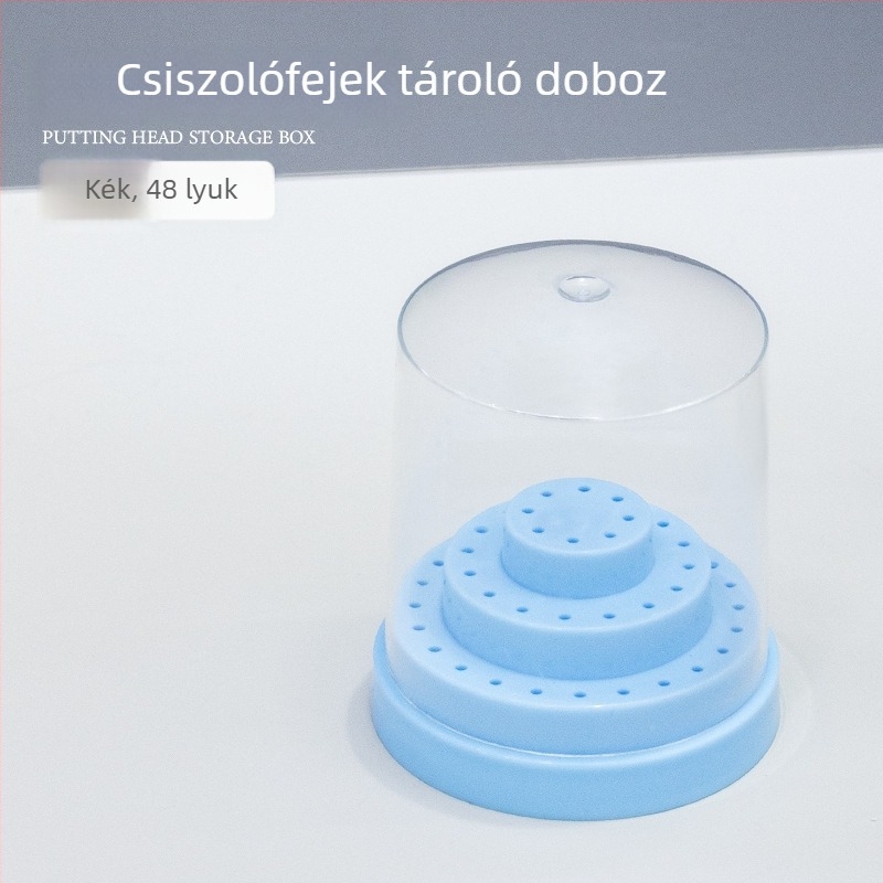 Manikűr csiszolófej tároló és bemutató doboz, 48 lyukú, asztali rendező, 0,08 kg, márka A makeup is beautiful