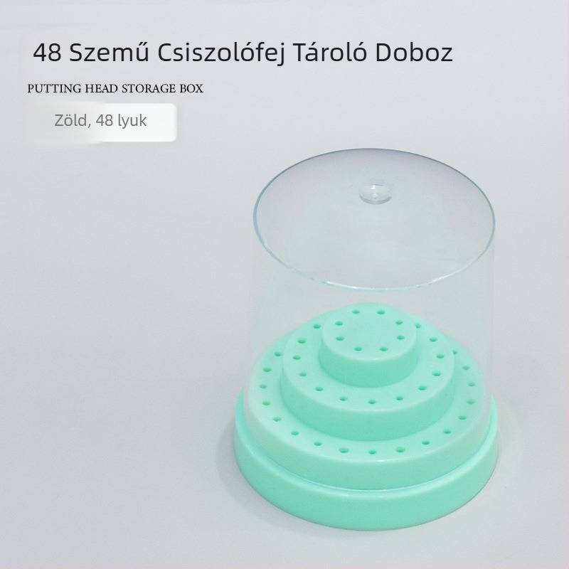 Manikűr csiszolófej tároló és bemutató doboz, 48 lyukú, asztali rendező, 0,08 kg, márka A makeup is beautiful