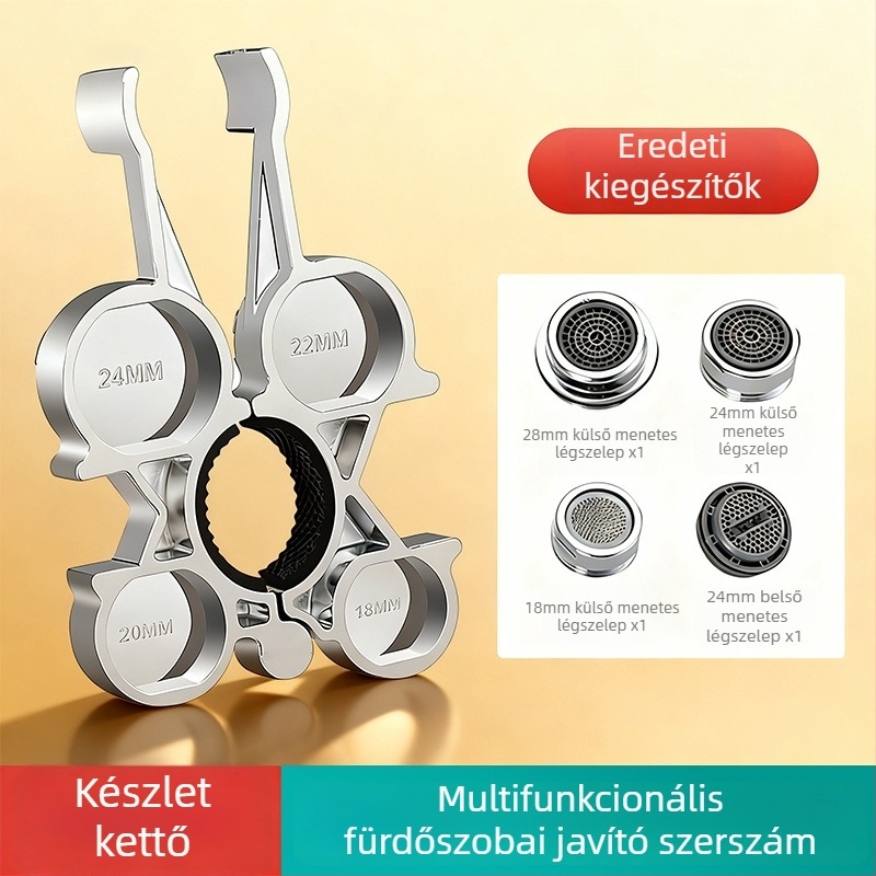 Konyha- és fürdőszobai többfunkciós javító kulcs a csaptele aerátorának eltávolításához és telepítéséhez – ötvözet, modern minimalista stílus, forgatás a használathoz