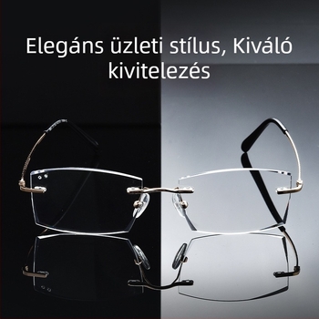 Keret nélküli olvasószemüveg kékfényvédővel, anti-fáradtságos design presbiopiarra, gyémántvágott él