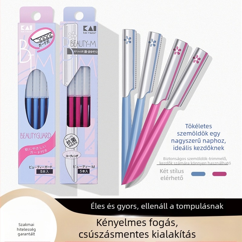 Szemöldöknyíró készlet kés-típusú anti-karcoló pengével – szemöldökhöz és testszőrökhöz – uniszex