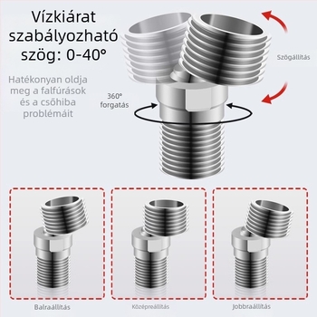 Jiangwei Réz csaptelek kiegészítői – Állítható görbült könyök, Zuhanyhoz hosszabbító, Univerzális tömlőcsatlakozó, Kézi készítés, Modern minimalista stílus