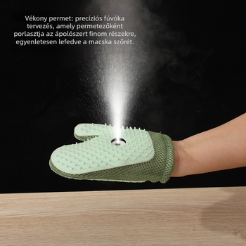 Háziállat-szőrmentesítő kesztyűk – anti-sztatikus, gubancok oldása és masszázs, univerzális méret, Anyag: TPR + textile
