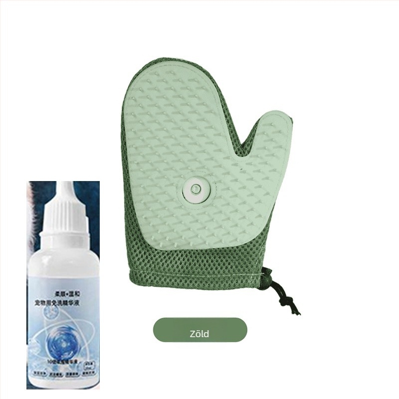 Háziállat-szőrmentesítő kesztyűk – anti-sztatikus, gubancok oldása és masszázs, univerzális méret, Anyag: TPR + textile