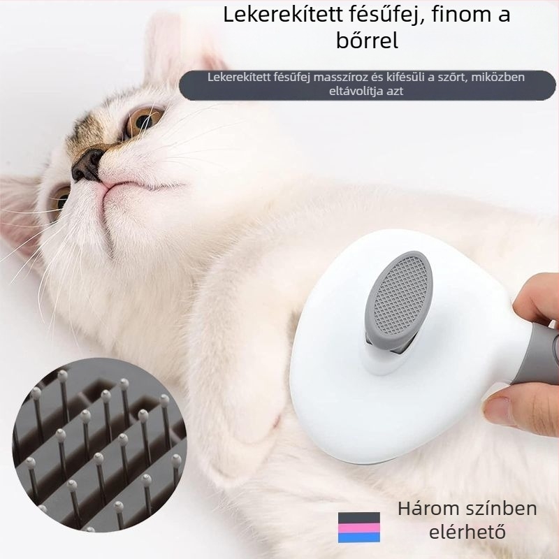 Kutya- és macska szőrtelenítő fésű – tűs fésű háziállatok ápolásához