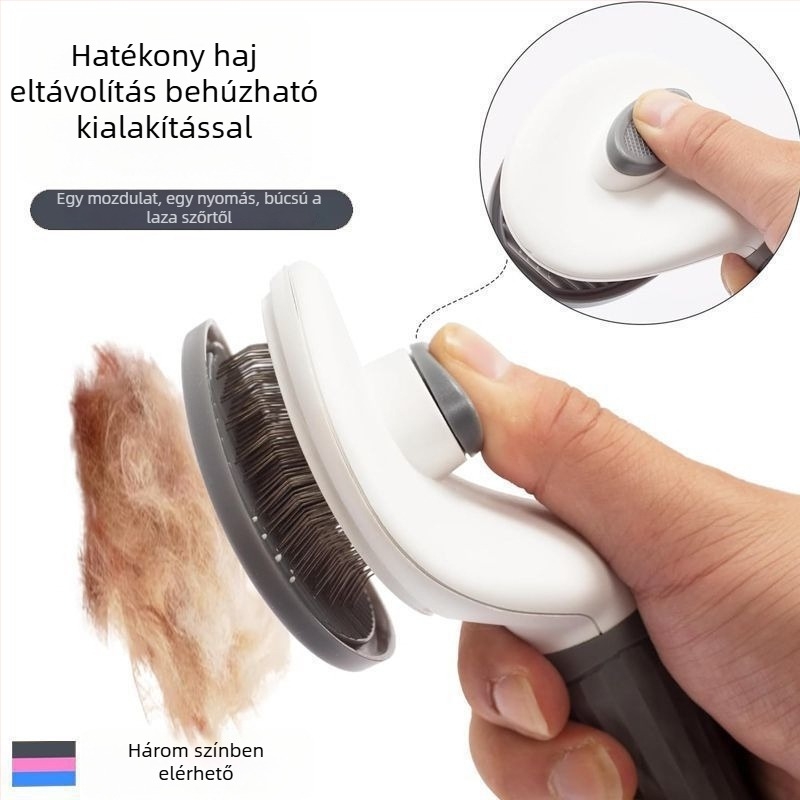 Kutya- és macska szőrtelenítő fésű – tűs fésű háziállatok ápolásához