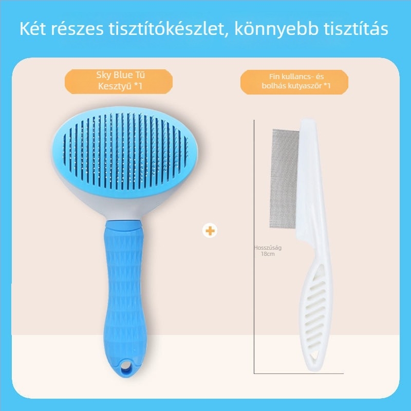 Kutya- és macska szőrtelenítő fésű – tűs fésű háziállatok ápolásához