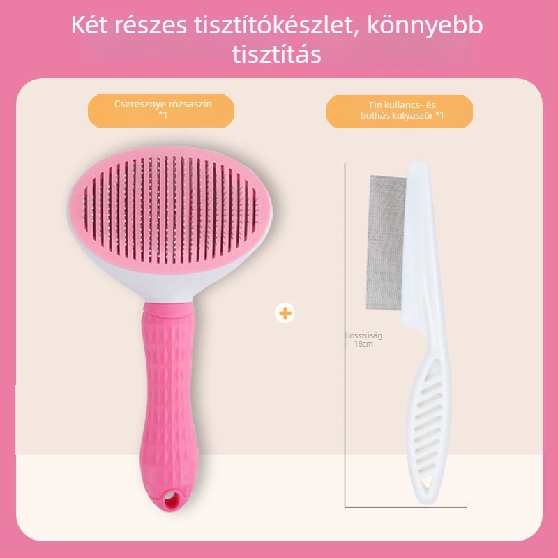 Kutya- és macska szőrtelenítő fésű – tűs fésű háziállatok ápolásához