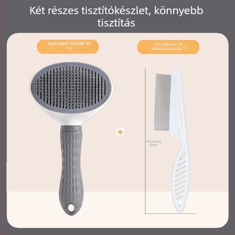 Kutya- és macska szőrtelenítő fésű – tűs fésű háziállatok ápolásához