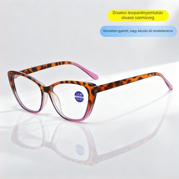 Star Road olvasó szemüveg, anti-kék fény, teljes keret, pillangó alak, PC lencsék, uniszex