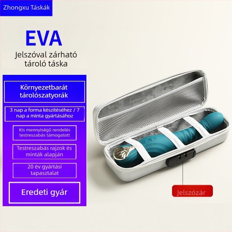 Jelszóval zárható EVA tároló doboz szexjátékokhoz, modell bh1316, diszkrét kemény burkolat