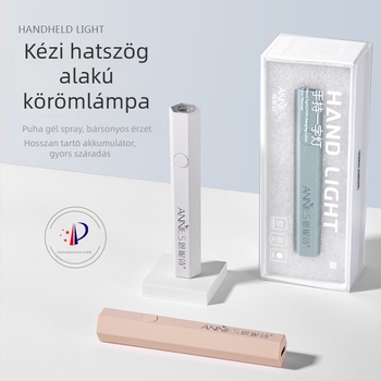 Hatszögletű kézben tartható fototerápiás lámpa manikűrhöz, újratölthető akkumulátorral