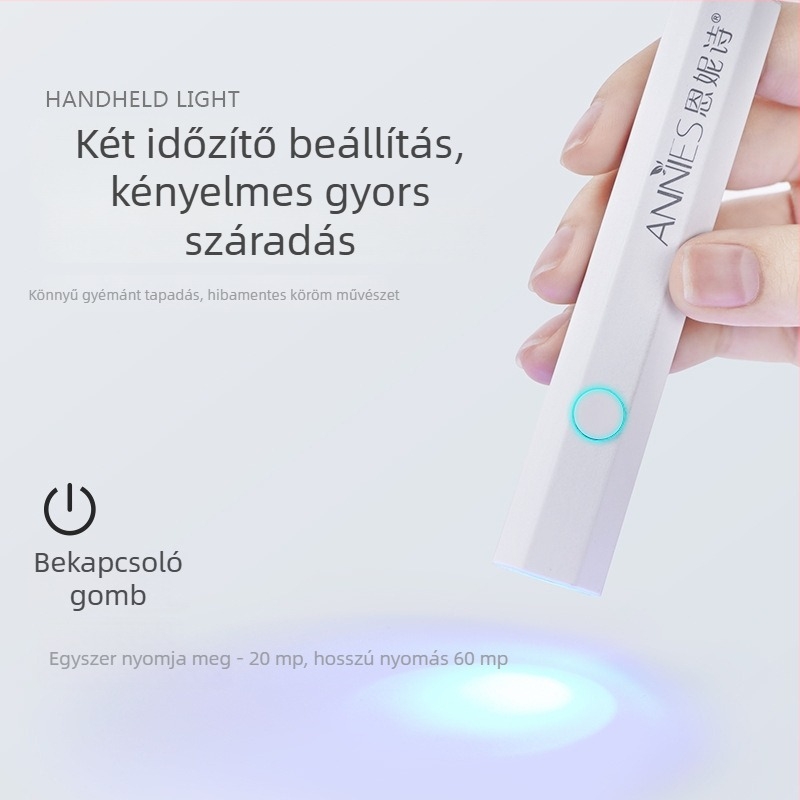 Hatszögletű kézben tartható fototerápiás lámpa manikűrhöz, újratölthető akkumulátorral