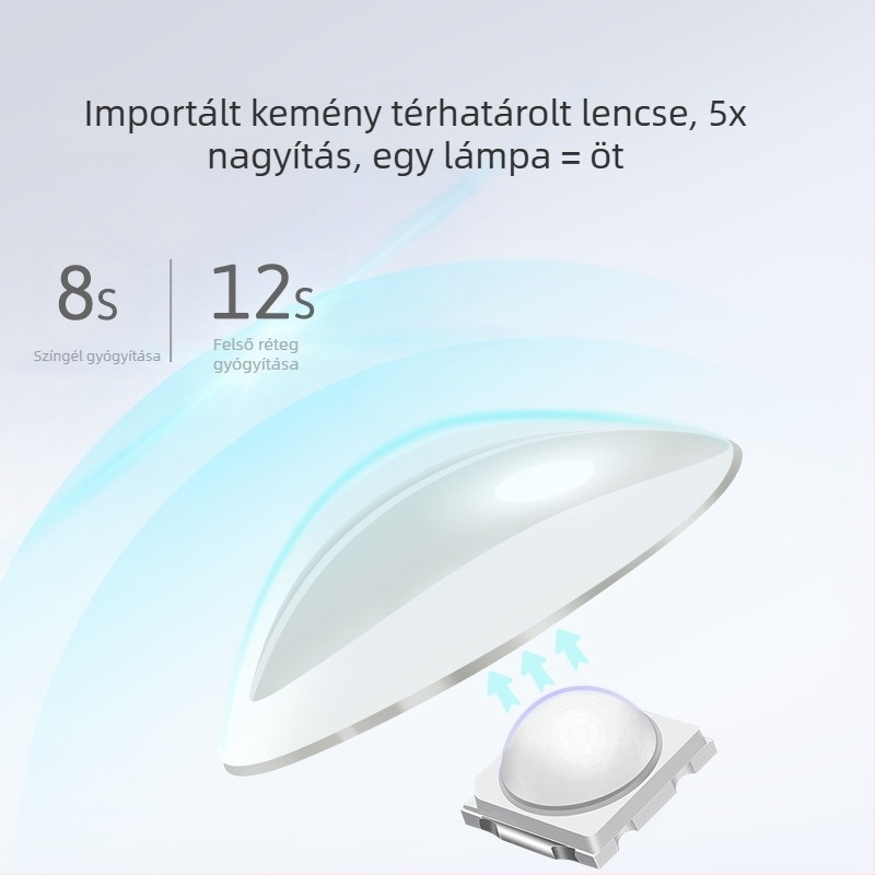 Hatszögletű kézben tartható fototerápiás lámpa manikűrhöz, újratölthető akkumulátorral