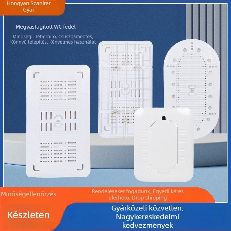 Guggoló WC fedél, szagzáró, PP anyagból, injekciós öntés, kínai stílus, származás Renqiu, Hebei