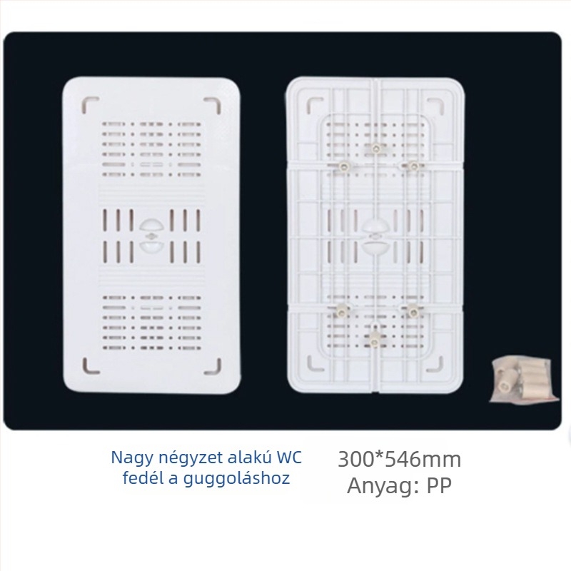 Guggoló WC fedél, szagzáró, PP anyagból, injekciós öntés, kínai stílus, származás Renqiu, Hebei