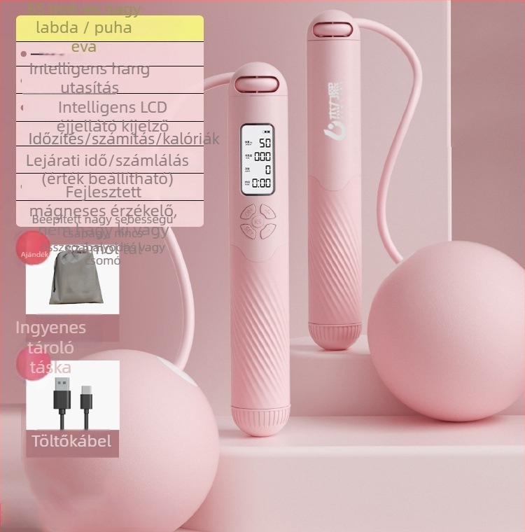 Vezeték nélküli okos ugrókötele számolóval, újratölthető, 2,8 m, fogantyú ABS+TPR