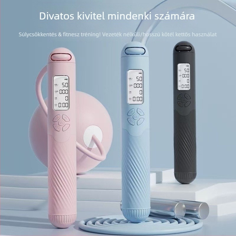 Vezeték nélküli okos ugrókötele számolóval, újratölthető, 2,8 m, fogantyú ABS+TPR