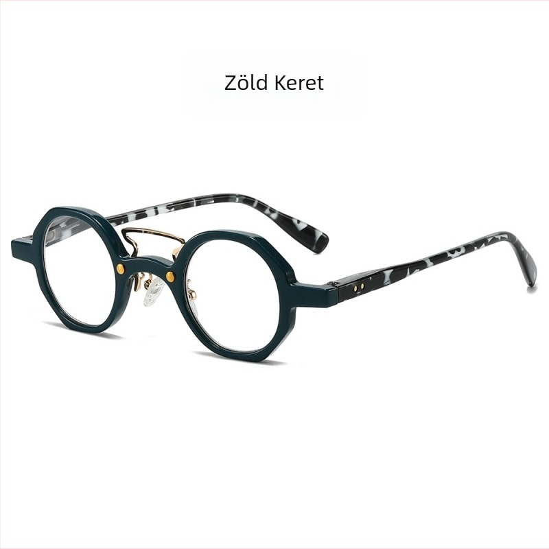 Retro olvasó szemüveg, kis keret, rugós szárak, gyanta lencsék anti‑kékfény védelemmel, közelre látás támogatás; PC keret, teljes keret, kis arcú időseknek