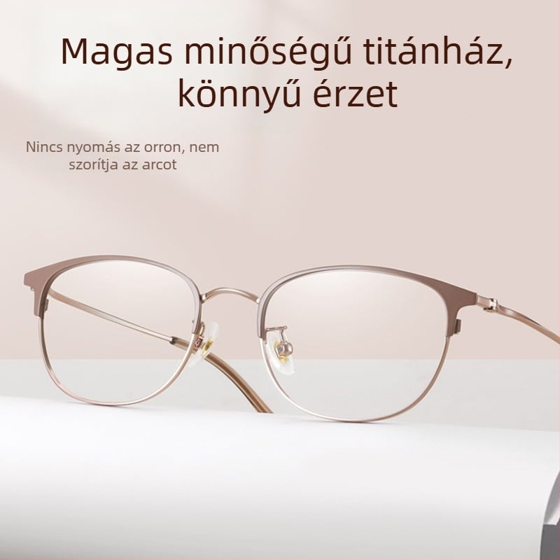Női preszbiopiás szemüveg, kiváló élességgel, olvasó szemüveg titánium kerettel és kékfény-szűrővel 7026