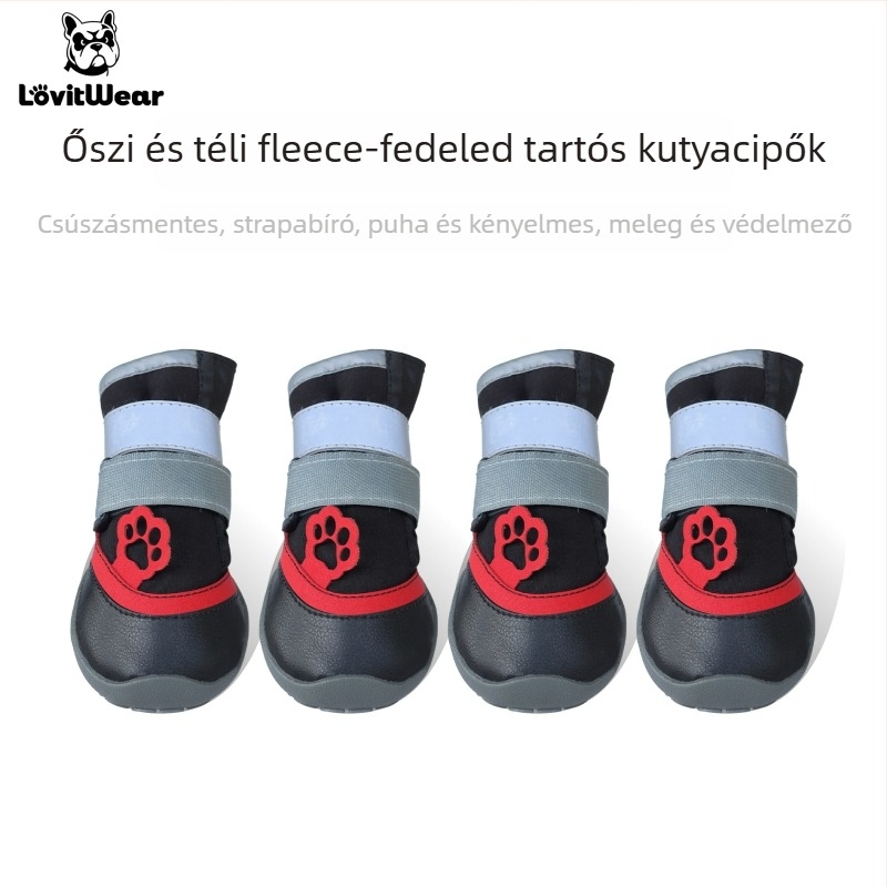 Lovitwear Kutyacipő gumiból, kemény talppal — univerzális illeszkedés, csúszásmentes, meleg, kopásálló