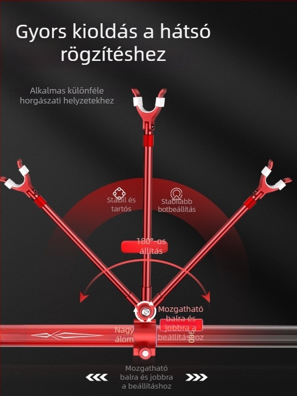 Horgászbot tartó alumíniumötvözet – Hátsó akasztás, csúszásmentes (Márka: Source of fishing; Anyag: alumíniumötvözet)