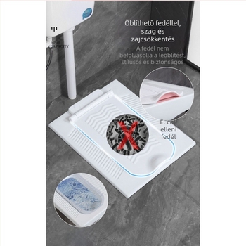 ABS guggolós WC fedél, víztartállyal, elülső lefolyóval, OEM logó, modern dizájn