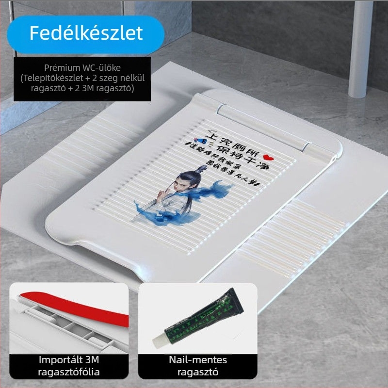 ABS guggolós WC fedél, víztartállyal, elülső lefolyóval, OEM logó, modern dizájn