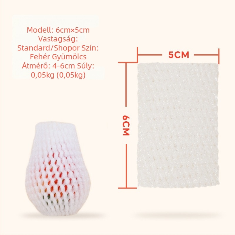 Formázott EPE gyöngyház habból készült gyümölcs hálófedél – tömörített, lélegző védőtasak friss gyümölcsökhöz