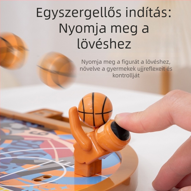 Asztali ujj-katapultás játék - műanyag kivitel, ujjbegy kilövés, fejleszti a kéz-szem koordinációt és a szülő-gyerek interakciót; 4-14 éveseknek