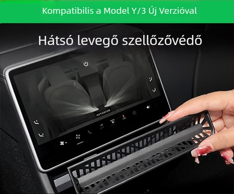 Hátsó légkondicionáló ventillátor burkolat Tesla Model Y/3 – új verzió, beltéri kiegészítő, logó nyomtatás elérhető