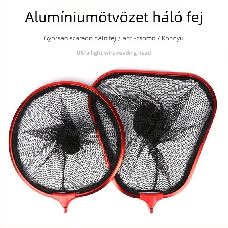 Horgász hálófej alumíniumötvözetből – háromszög alakú, nano dizájn, csomózás elleni