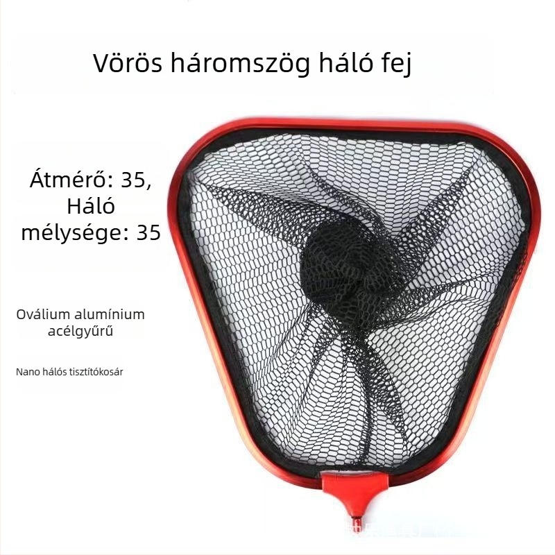 Horgász hálófej alumíniumötvözetből – háromszög alakú, nano dizájn, csomózás elleni
